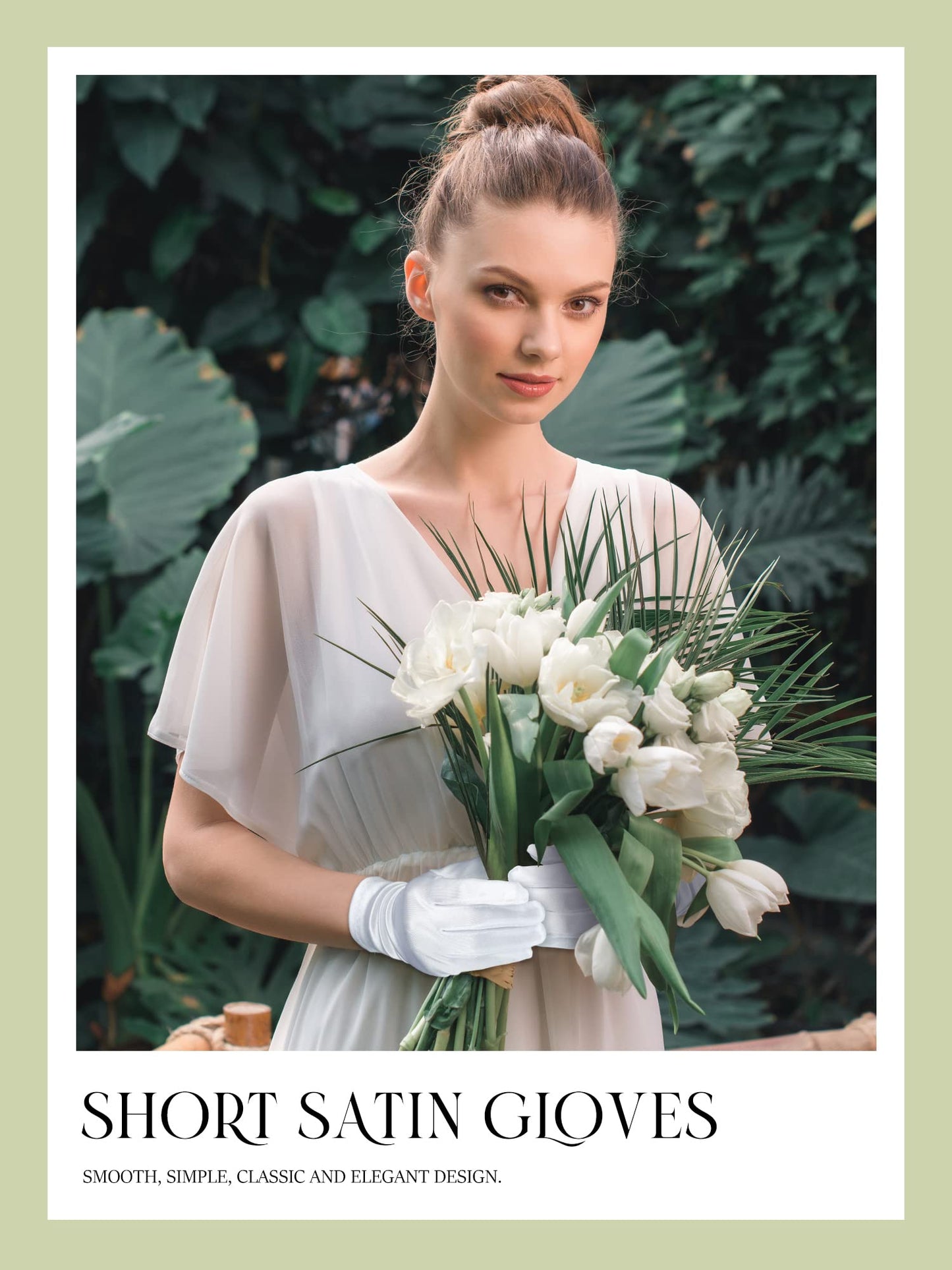Sumind Women's Satin Gloves - 4 Pairs, Adult & Child Sizes, Wedding & Party Gloves, Wrist Length