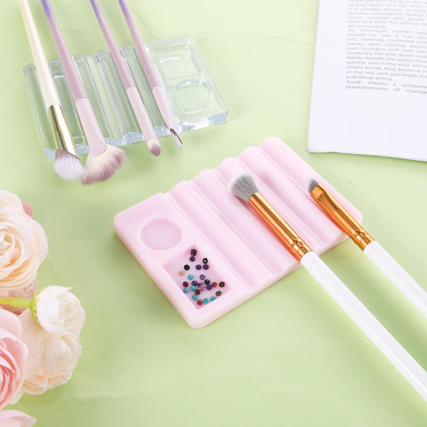 Gel Brush Holder, Clear Display Stand for Drawing Pens, Acrylic Nail Brush Holder, Nail Color Palette, Nail Art Pen Stand Organizer, Nail Gel Polish Brush Rest Manicure Tool