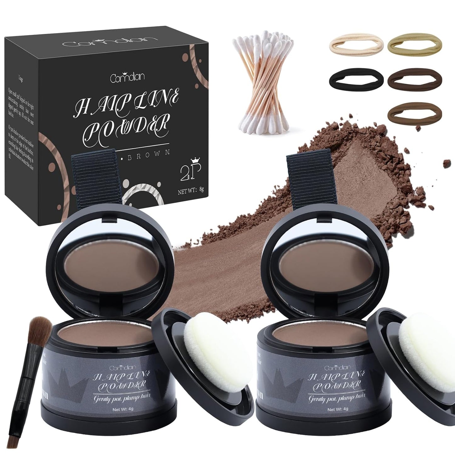 Hairline Powder for Women & Men - Root Touch Up for Thinning, Gray Hair & Bald Spots | 2 Pack, White