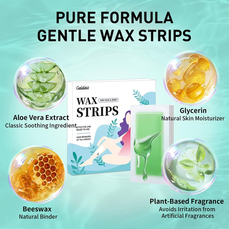 Wax Strips, 40 Pcs Wax Strips For Face & Body, Waxing Strips For Hair Removal At Home For Facial, Arms, Legs, Underarms, Bikini, Back, Women And Men (20*Big, 20*Small，4*Oil Wipes)