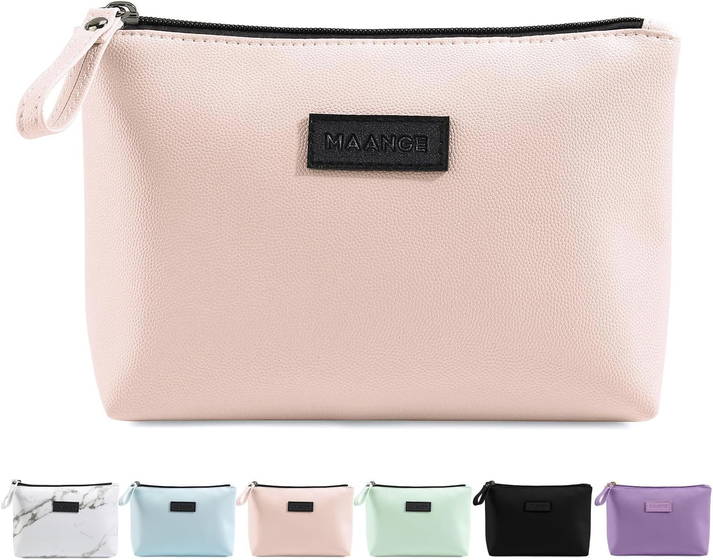 Cosmetic Bags for Women - Small PU Leather Makeup Pouch | Travel-Friendly Zippered Design