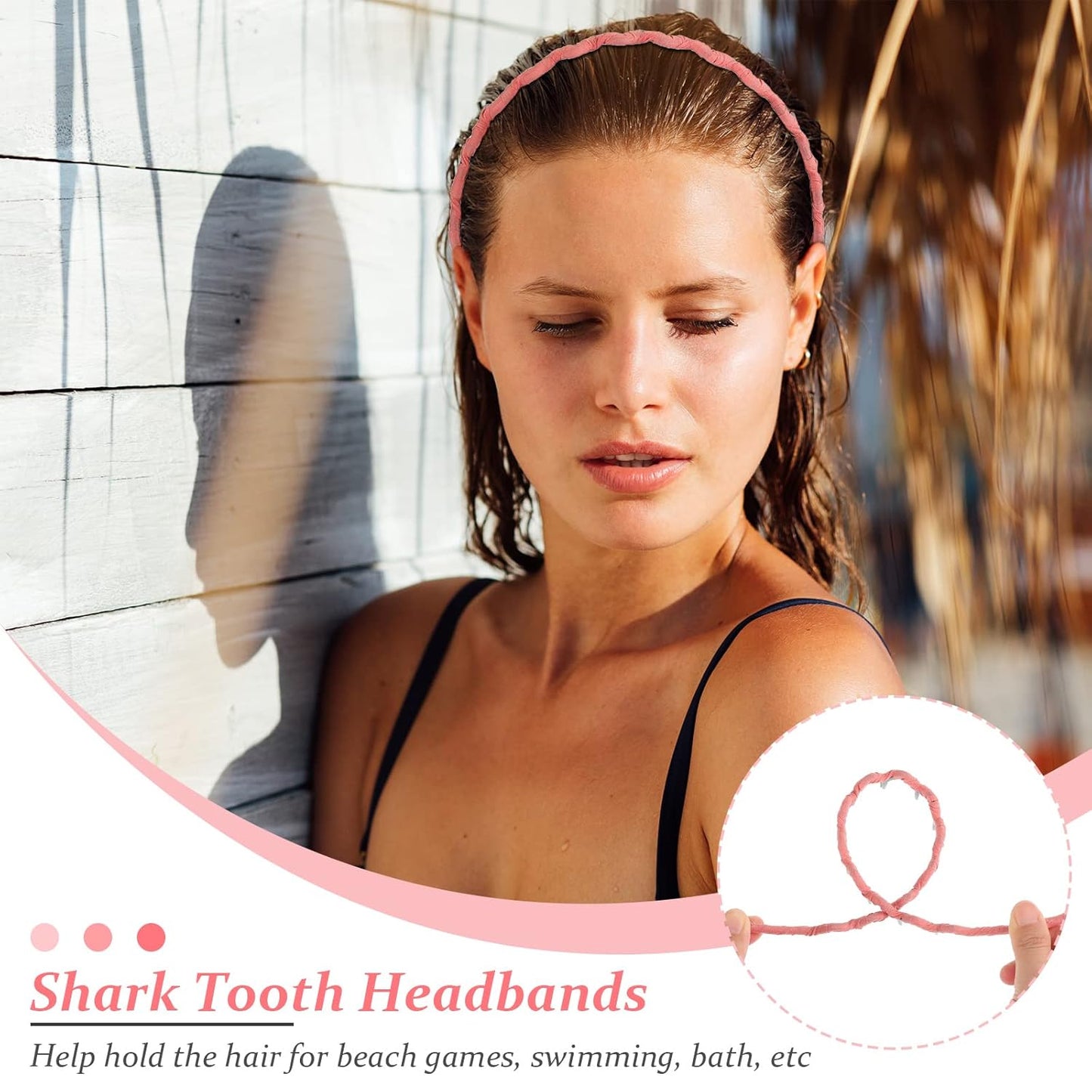 Zigzag Headbands for Women - 6-Pack Shark Tooth Comb Hairbands | Wrapped Cloth, Wave Shape, Adorable Patterns
