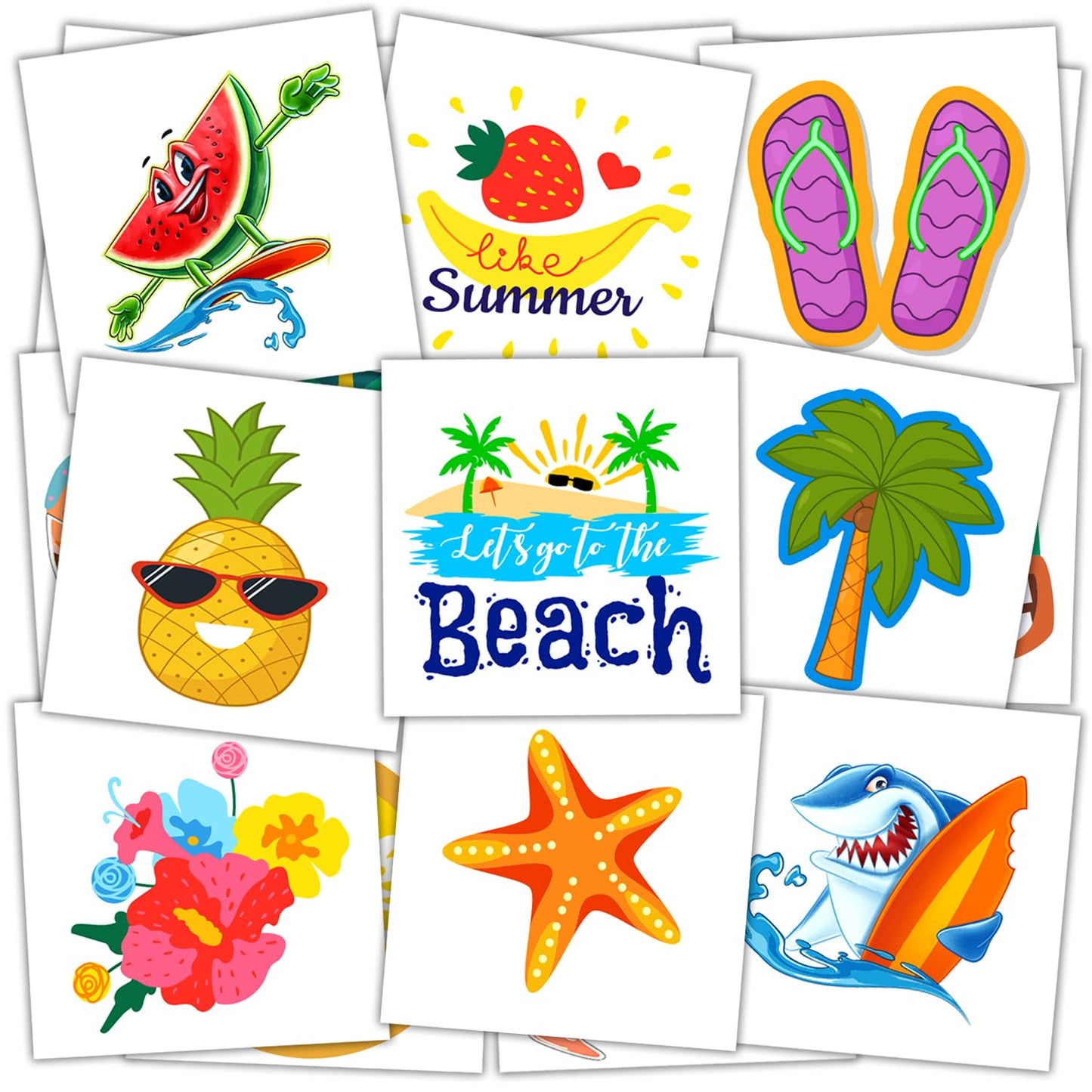 4th of July Temporary Tattoos - Cute Independence Day Stickers for Kids & Adults | Red, White & Blue Party Favors