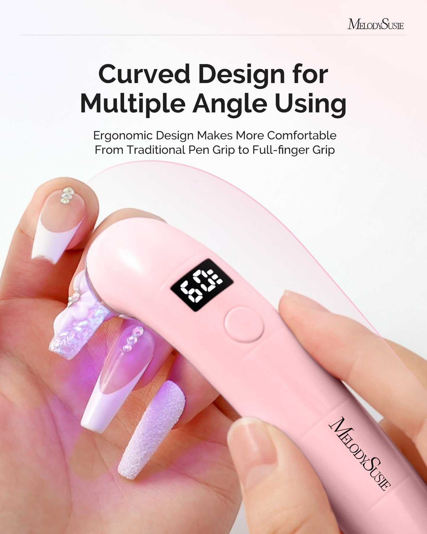 MelodySusie Handheld Flash Cure Nail Lamp P-ART01A Cordless Mini Nail Light