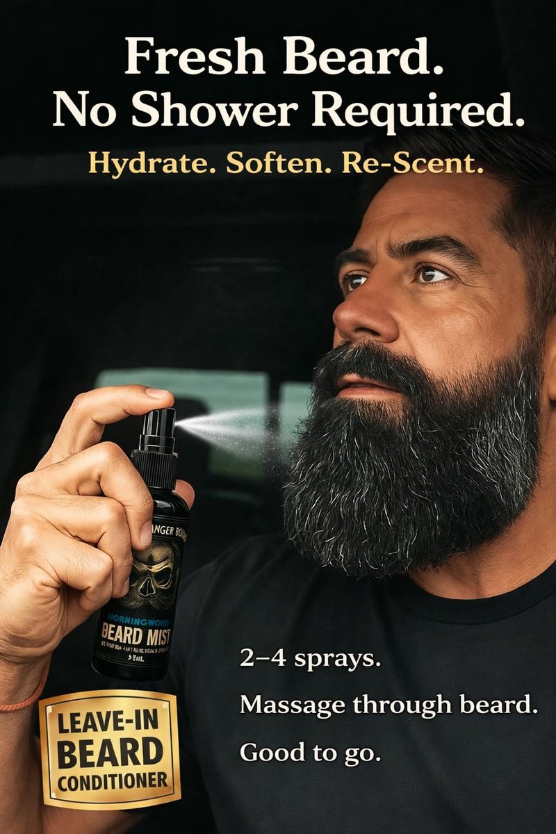 Beard Mist - Beard Cologne & Conditioning Spray for Men – Leave-In Beard Conditioner with Aloe & Jojoba – Hydrates, Softens, Reduces Itch & Never Feels Greasy (2 oz, Mufin Top)