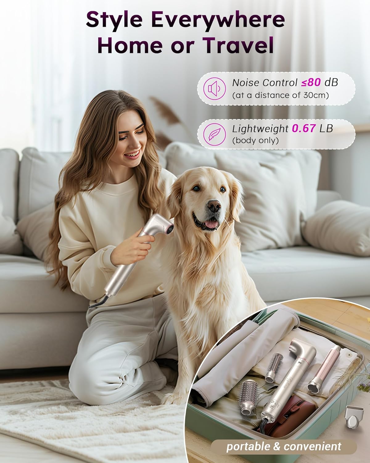 8-in-1 Air Styler Pro - Hair Dryer Brush & Auto-Wrap Curlers | High-Speed 110,000 RPM Motor, No Heat Damage Gift Set for Women