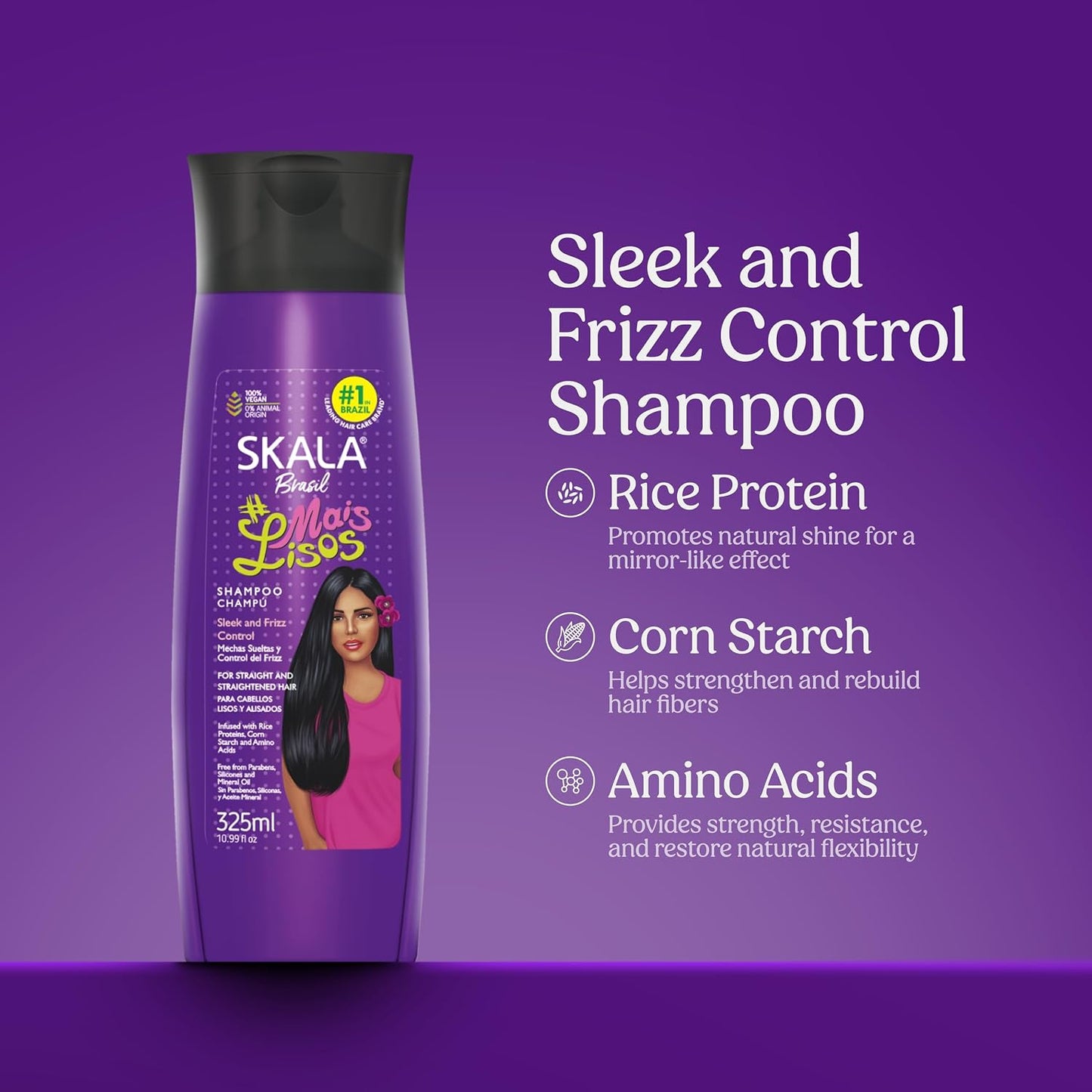 SKALA #Mais Lisos Shampoo - Vegan Frizz Control & Hydration | 325 mL