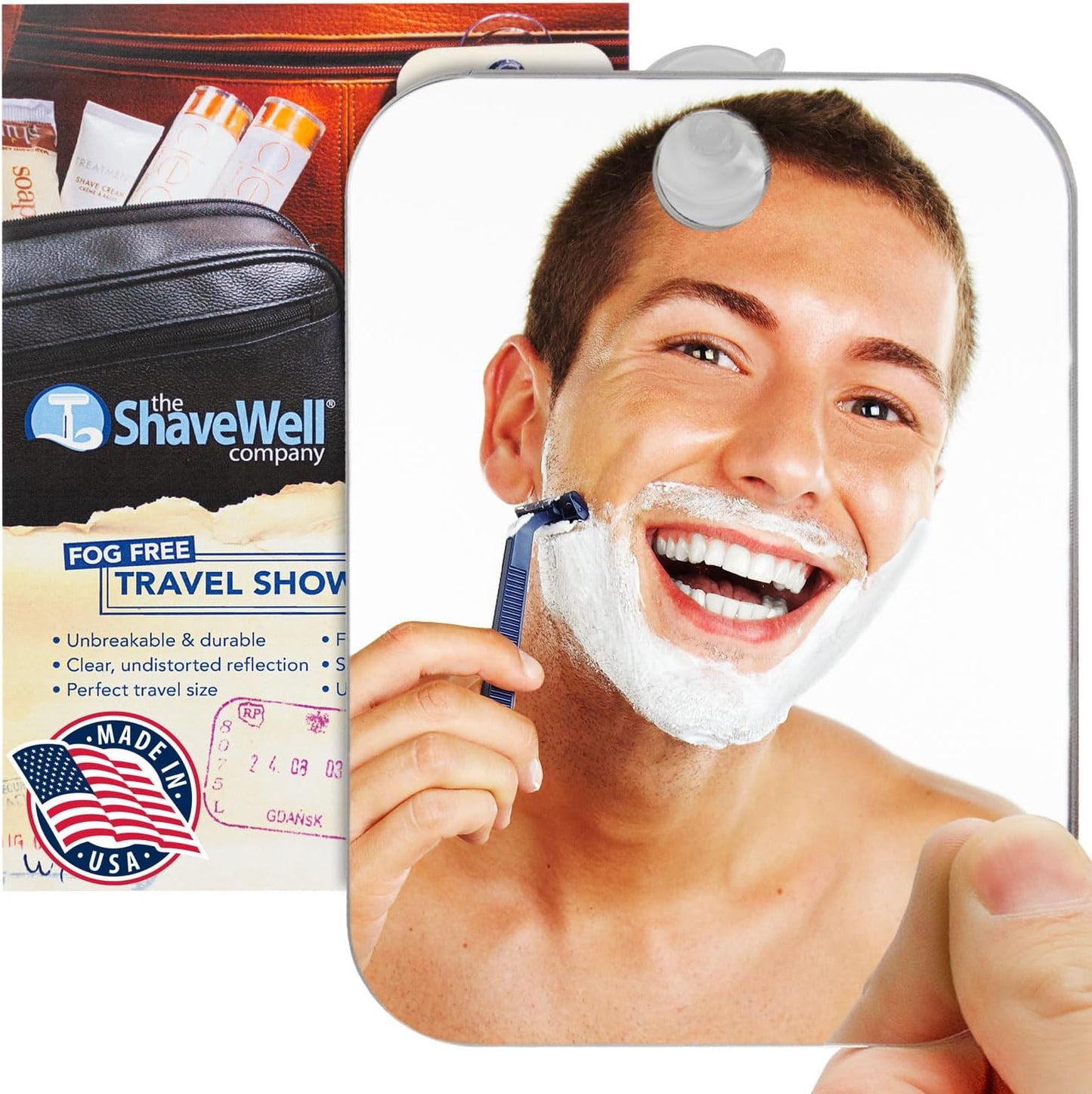 Deluxe Anti-Fog Shaving Mirror - Fogless Bathroom Shower Mirror with Handheld Option | Includes Removable Adhesive Hook