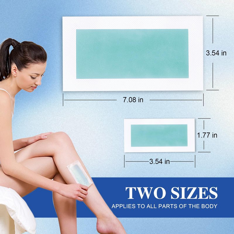 Hair Removal Wax Strips Kit for Women & Men, 60 PCS Full Body Cold Wax Strips for Face, Arms, Legs, Underarms & Bikini Area, Gentle Hair Removal for Sensitive Skin with After-Wax Oil Wipes.