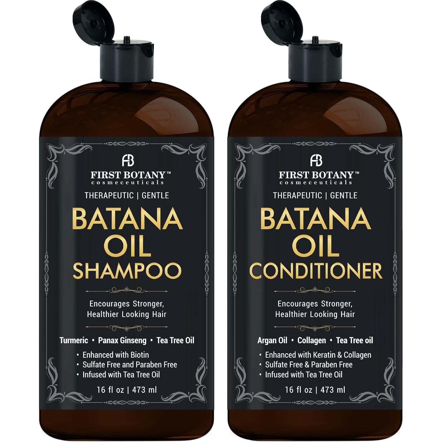 Tea Tree Mint Shampoo & Conditioner Set - Pure Tea Tree & Peppermint Oil for Hair Growth | 16 Fl Oz x 2