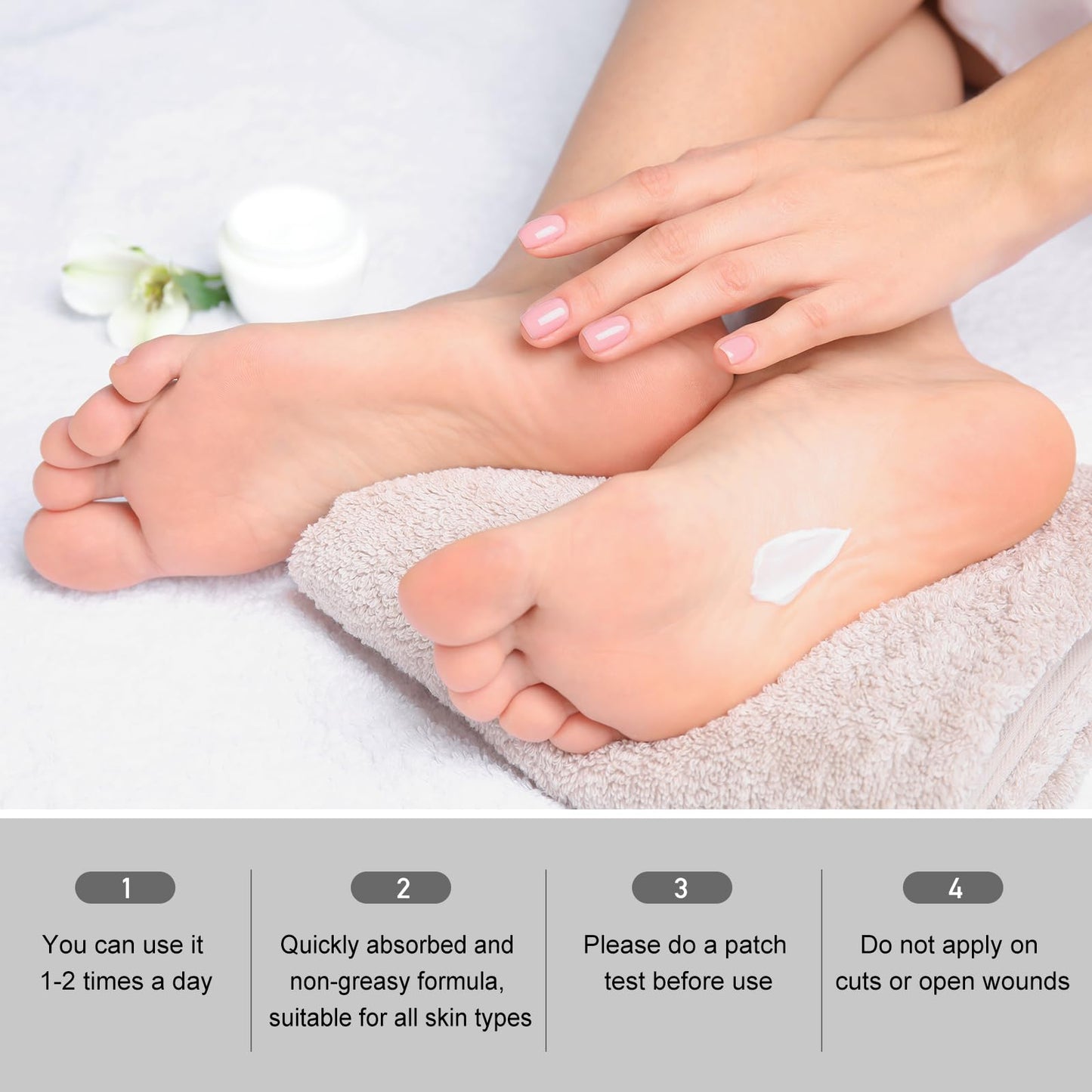 Mouriven Urea Cream 40 Percent - Foot & Hand Cream for Dry, Cracked Heels, Feet, Knees, Elbows, and Hands - Maximum Strength Urea Lotion for Softening and Moisturizing