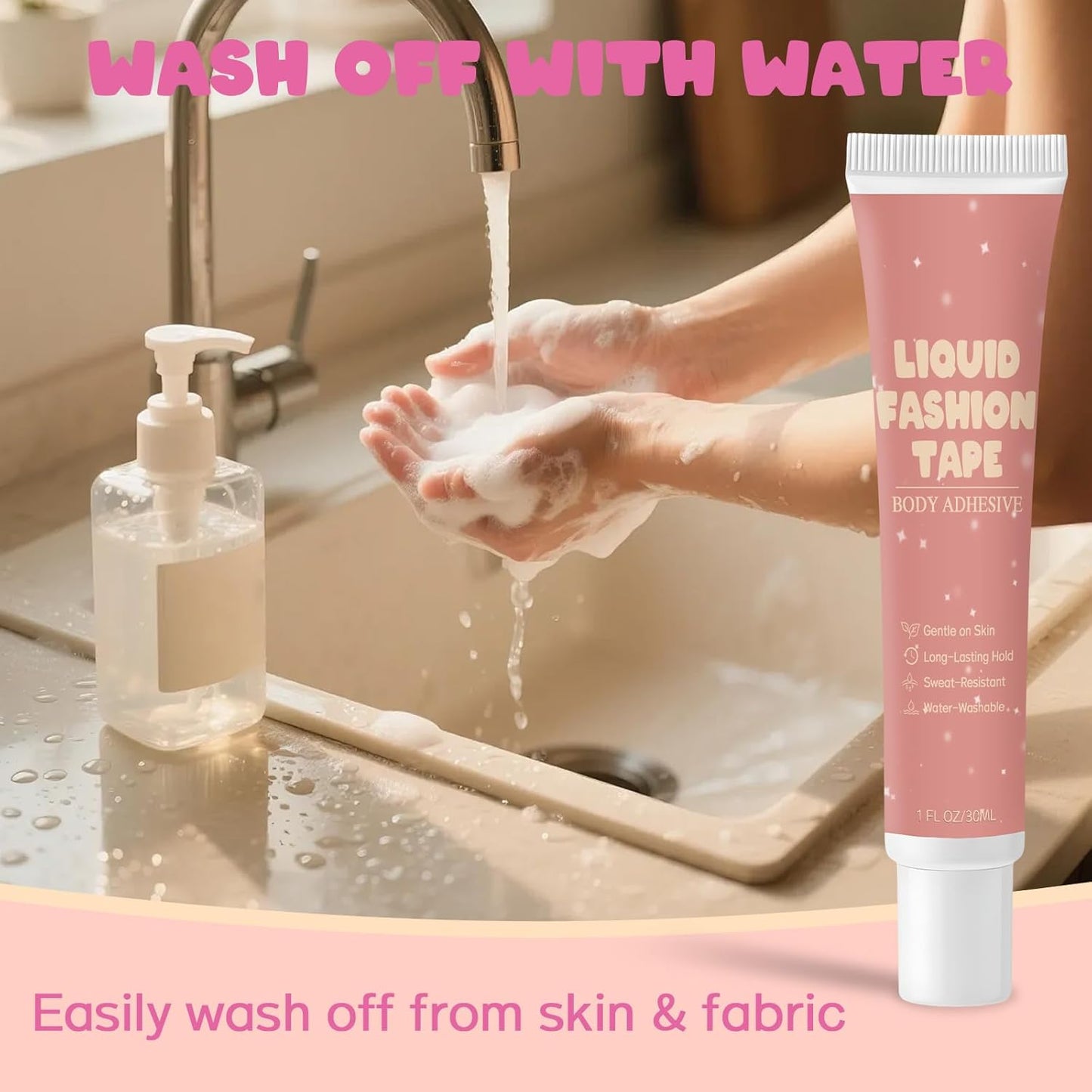 Body Adhesive for Clothing - Sweat Resistant & Long Lasting Glue for Dancers, Wigs, Bras | 30ml