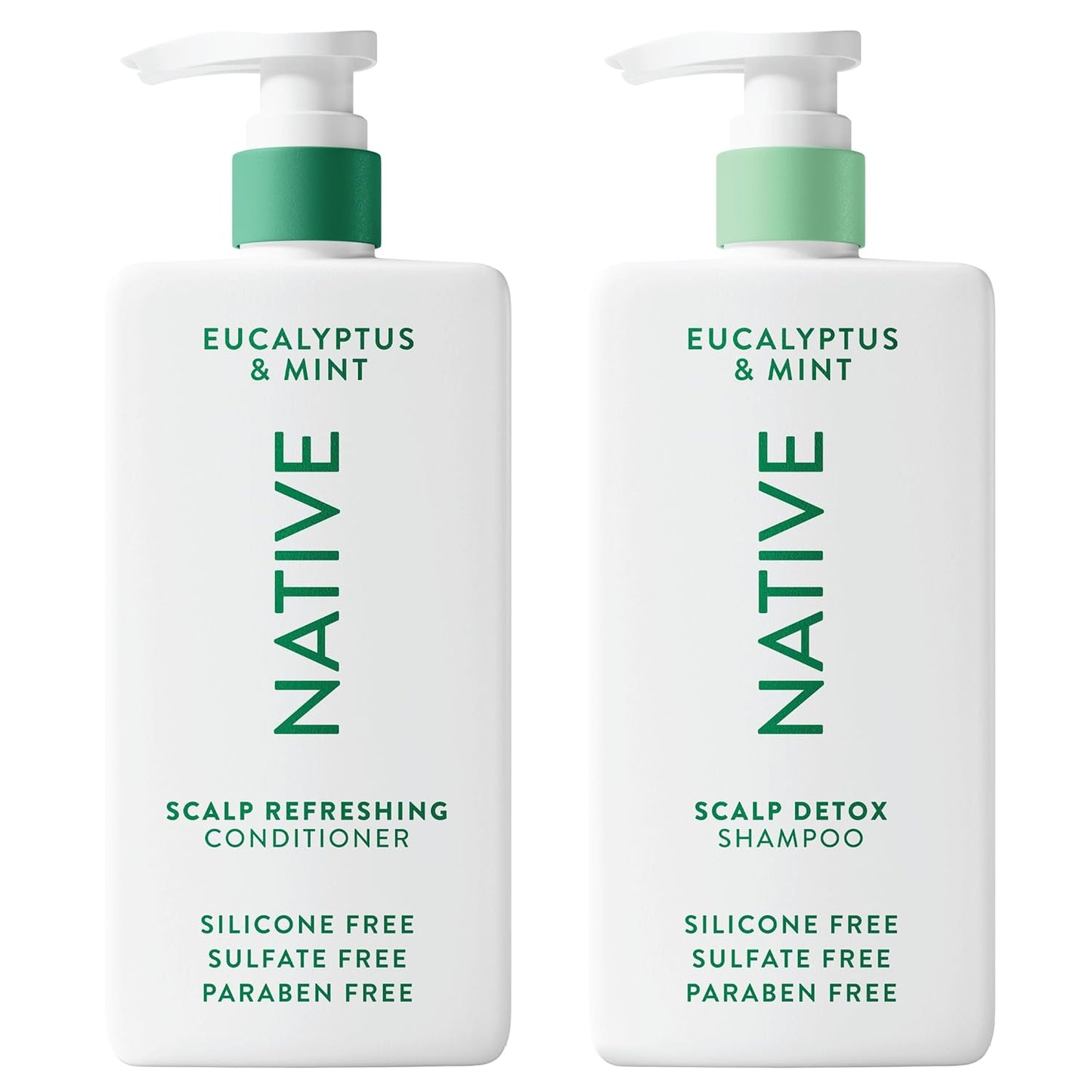 Native Scalp Detox Shampoo & Conditioner - Eucalyptus & Mint, Sulfate-Free | For All Hair Types, 2-Pack