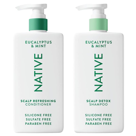 Native Scalp Detox Shampoo & Conditioner - Eucalyptus & Mint, Sulfate-Free | For All Hair Types, 2-Pack