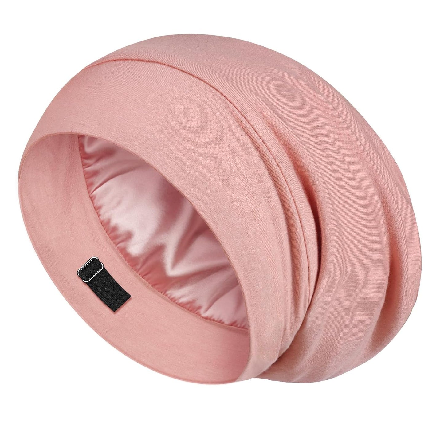 100% Mulberry Silk Bonnet for Sleeping - Adjustable Night Cap | Brown Leopard, Pack of 1