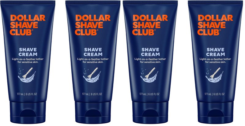 Dollar Shave Club | Shave Cream 6 ounce | Hydrating Shaving Cream for Sensitive Skin,(Pack of 4)