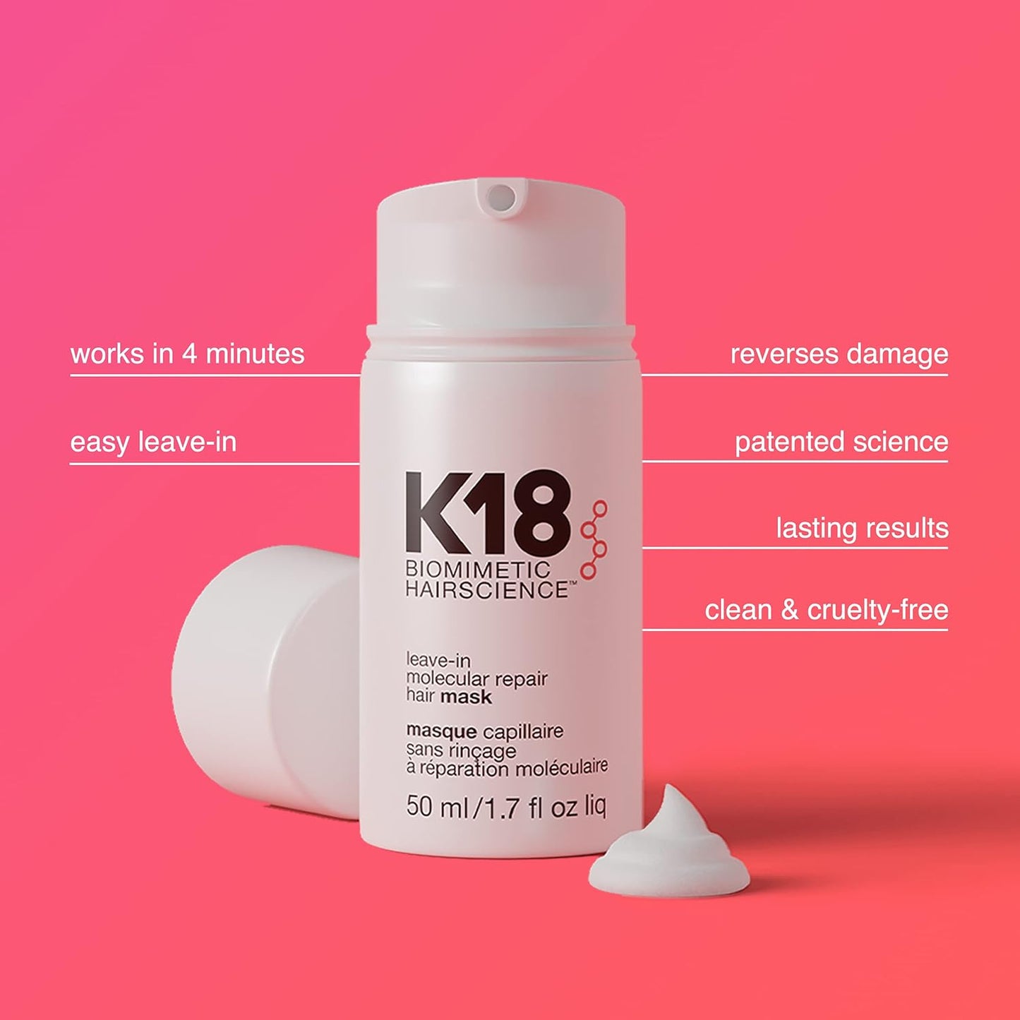 K18 Detox & Repair Bundle | Leave-In Hair Mask, Speed Treatment & Color Safe Shampoo - 50ml, 8.5oz, 30ml