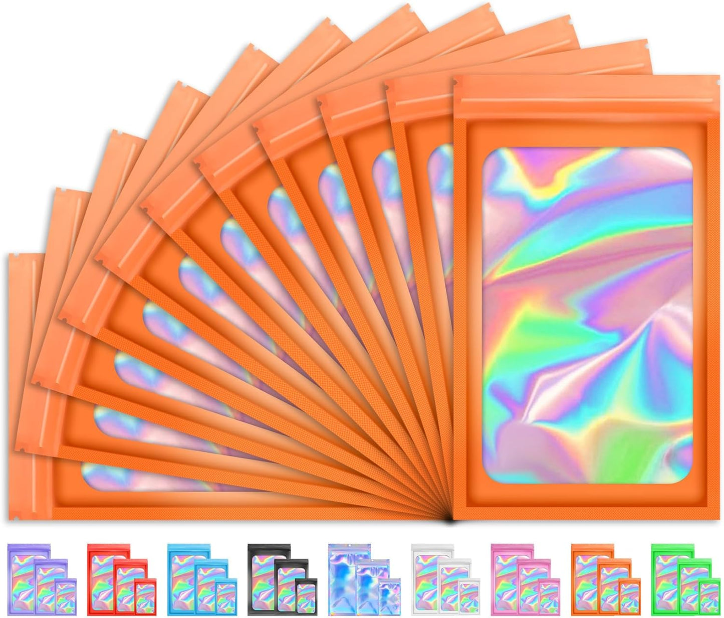 Holographic Smell Proof Bags - 100 PCS Resealable Mylar Gift Bags for Food & Jewelry | 3x5 Inch
