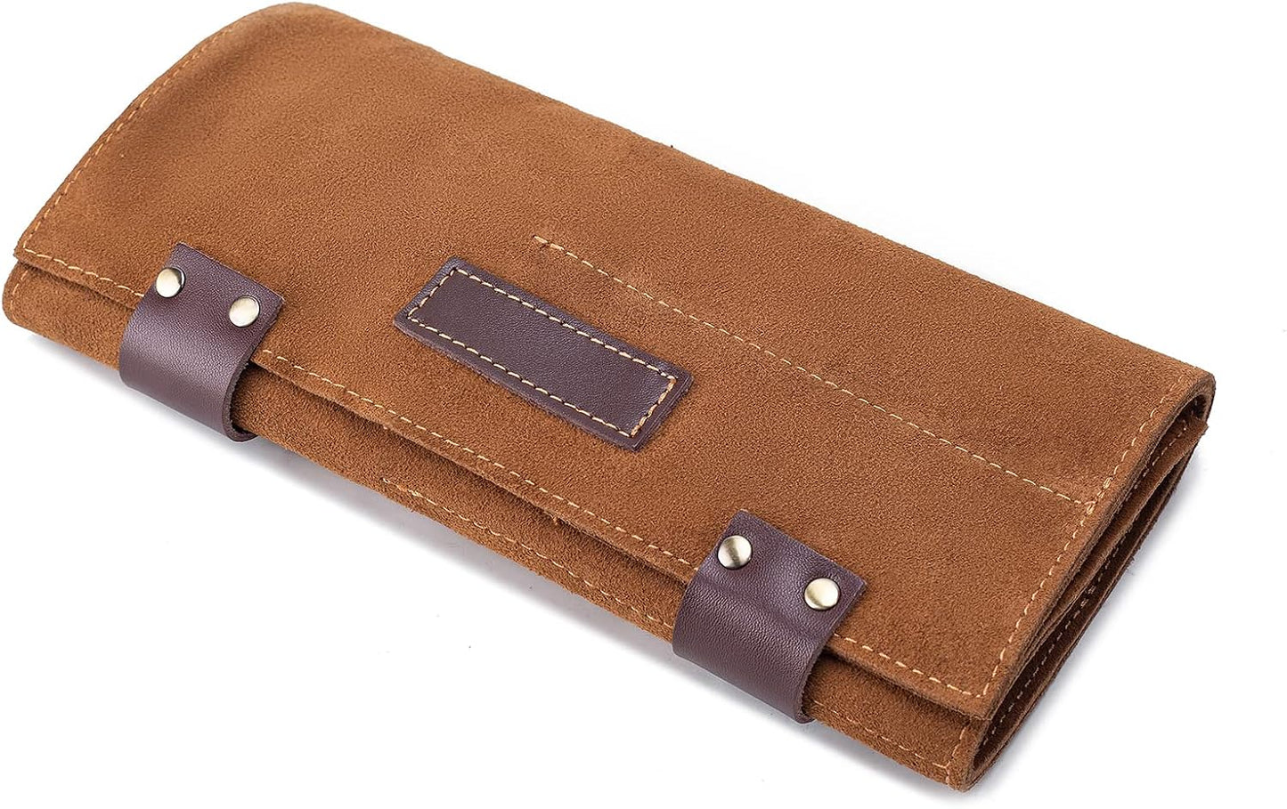 Hair Stylist Scissor Holder Pouch - Real Leather Organizer Bag for Salon Tools | Brown