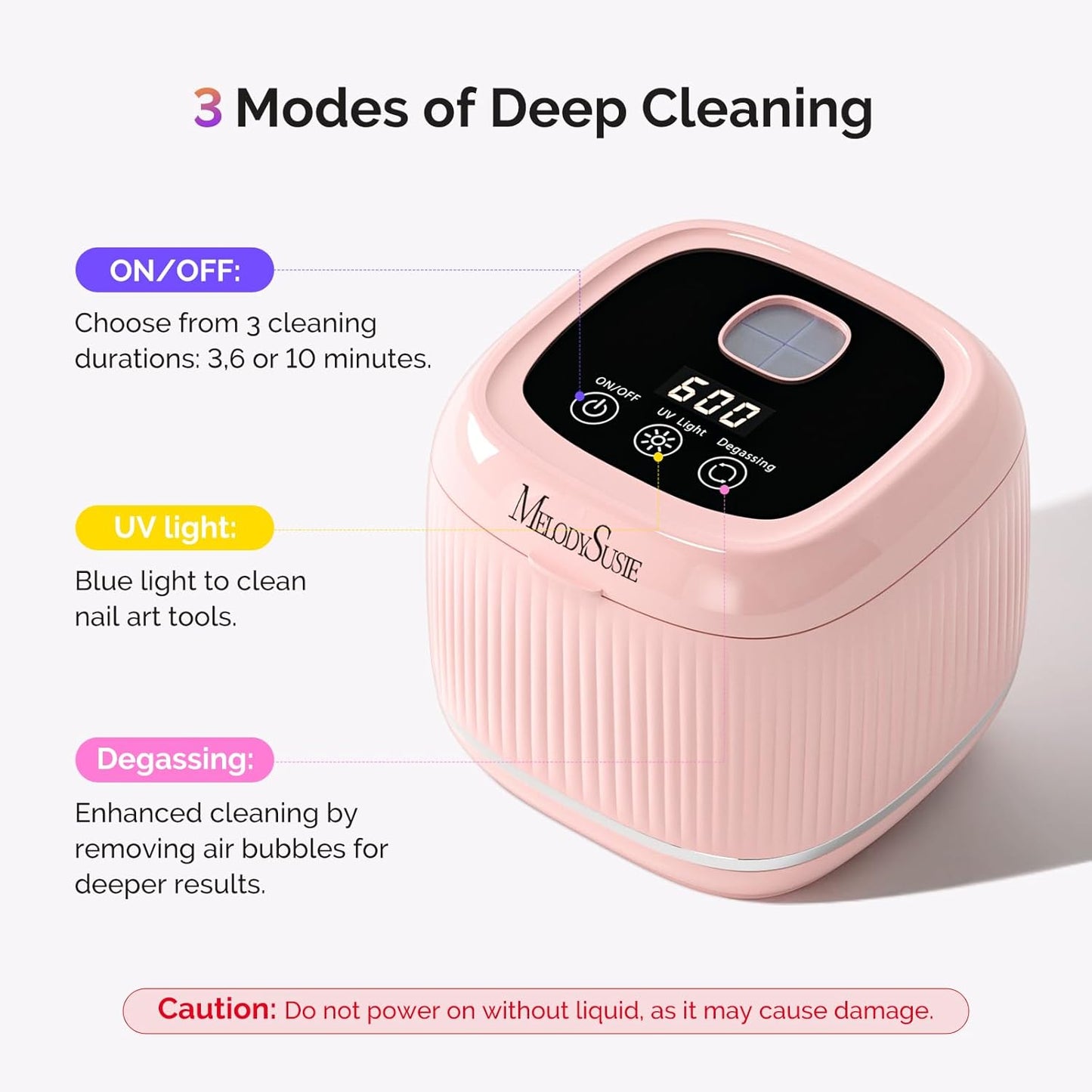 Nail Tool Cleaning Machine - 2-in-1 Device with 3 Timer Modes | Pink for Salon & Home Use