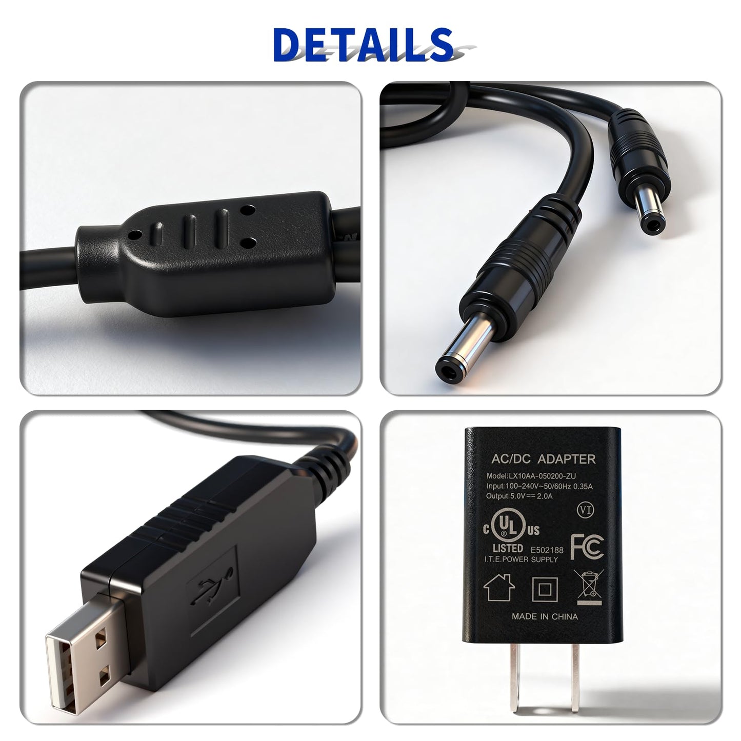 USB-DC Dual Port Charger 8.4V for Savior, Snow Deer, Sun Will Heated Gloves Socks Hats Vest Mittens Heating Pad Compatible with 7.4V SWB01 SWB03 2200 3000 3500mAh Rechargable Lithium Polymer Batteries