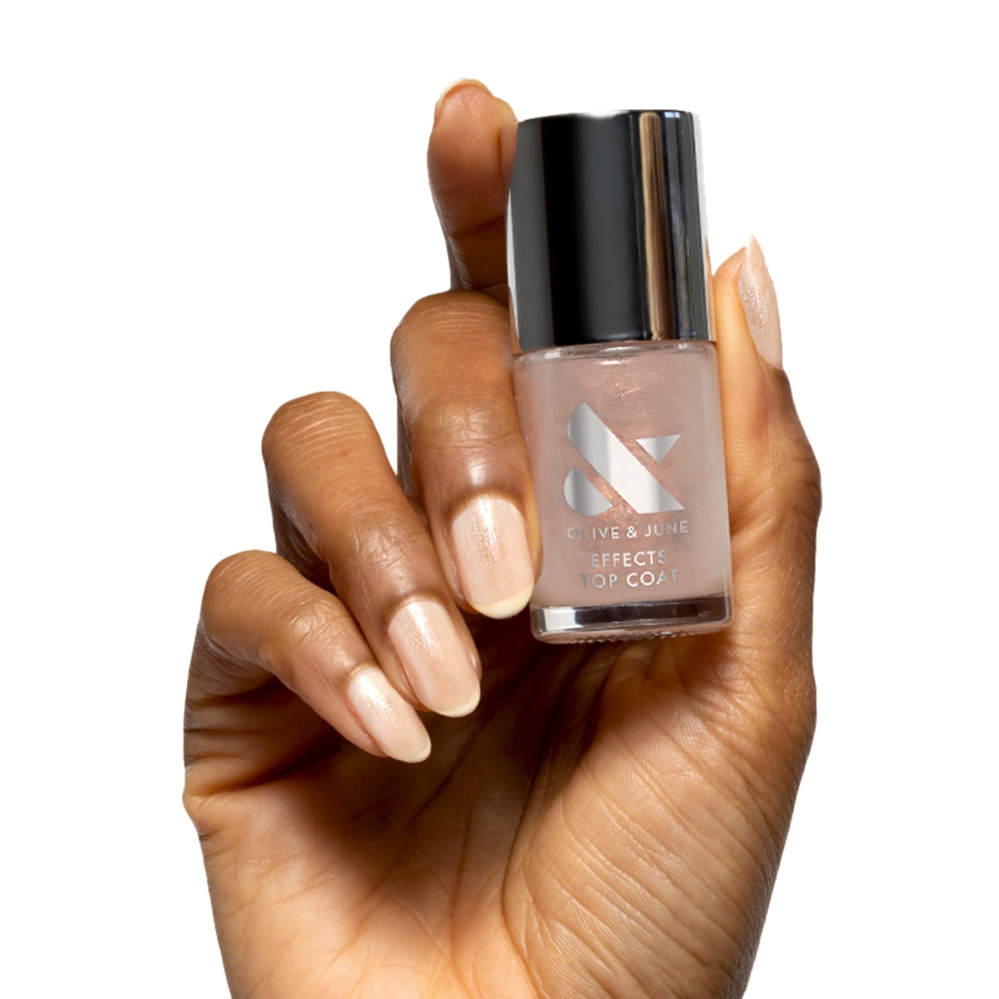 Olive & June Long Lasting Nail Polish Top Coat - Golden Effect | Gel-Like Finish | No Lamp Needed | Lasts up to 10 days | Salon-Quality at Home | Vegan & Cruelty-Free | Chip-Resistant | Gold Shimmer
