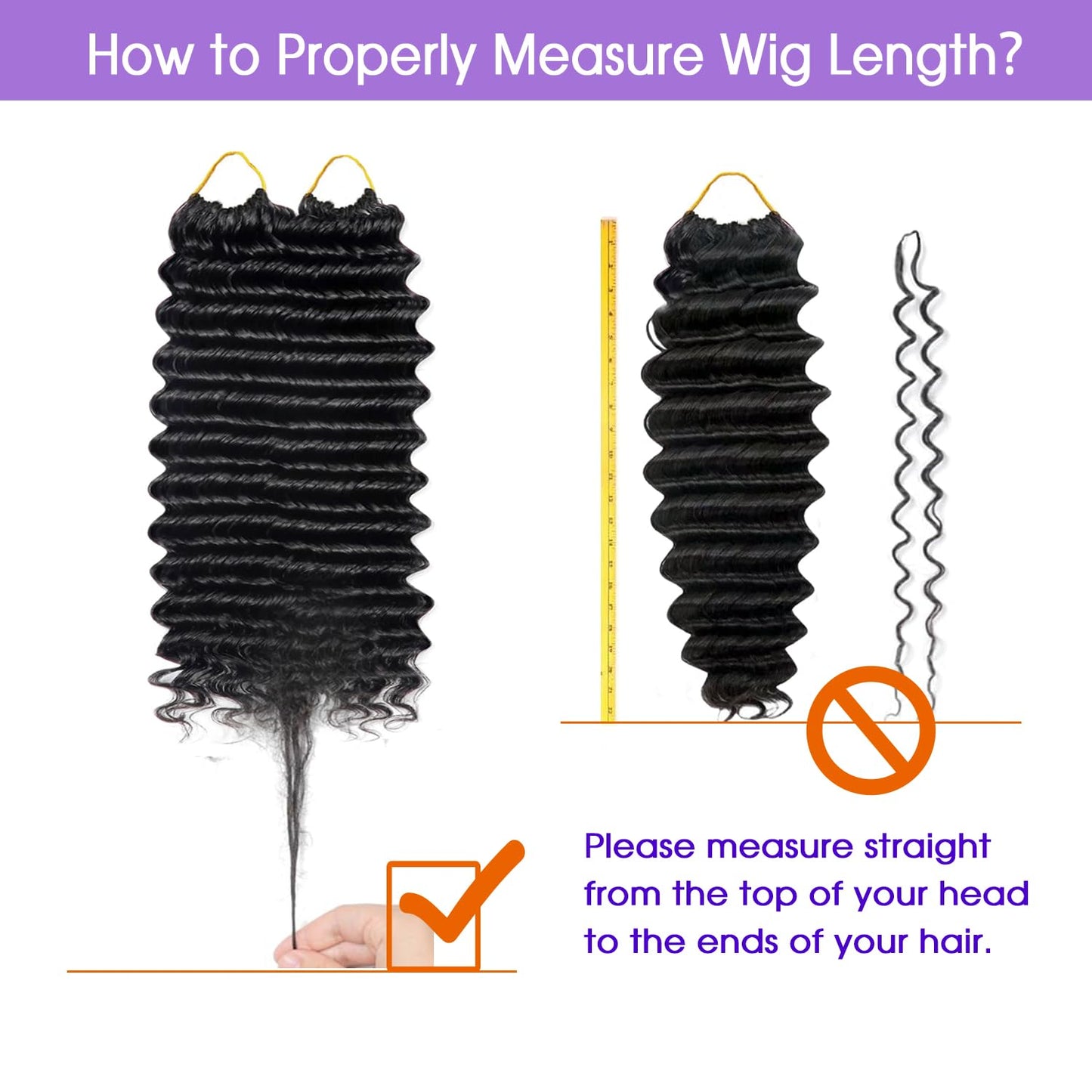 Human Crochet Hair for Black Women 18inch 50g Deep Wave Miracle Knots Crochet Human Hair, Invisible Knots Pre Separated Bundles Hair Extensions for Braiding Natural Colour