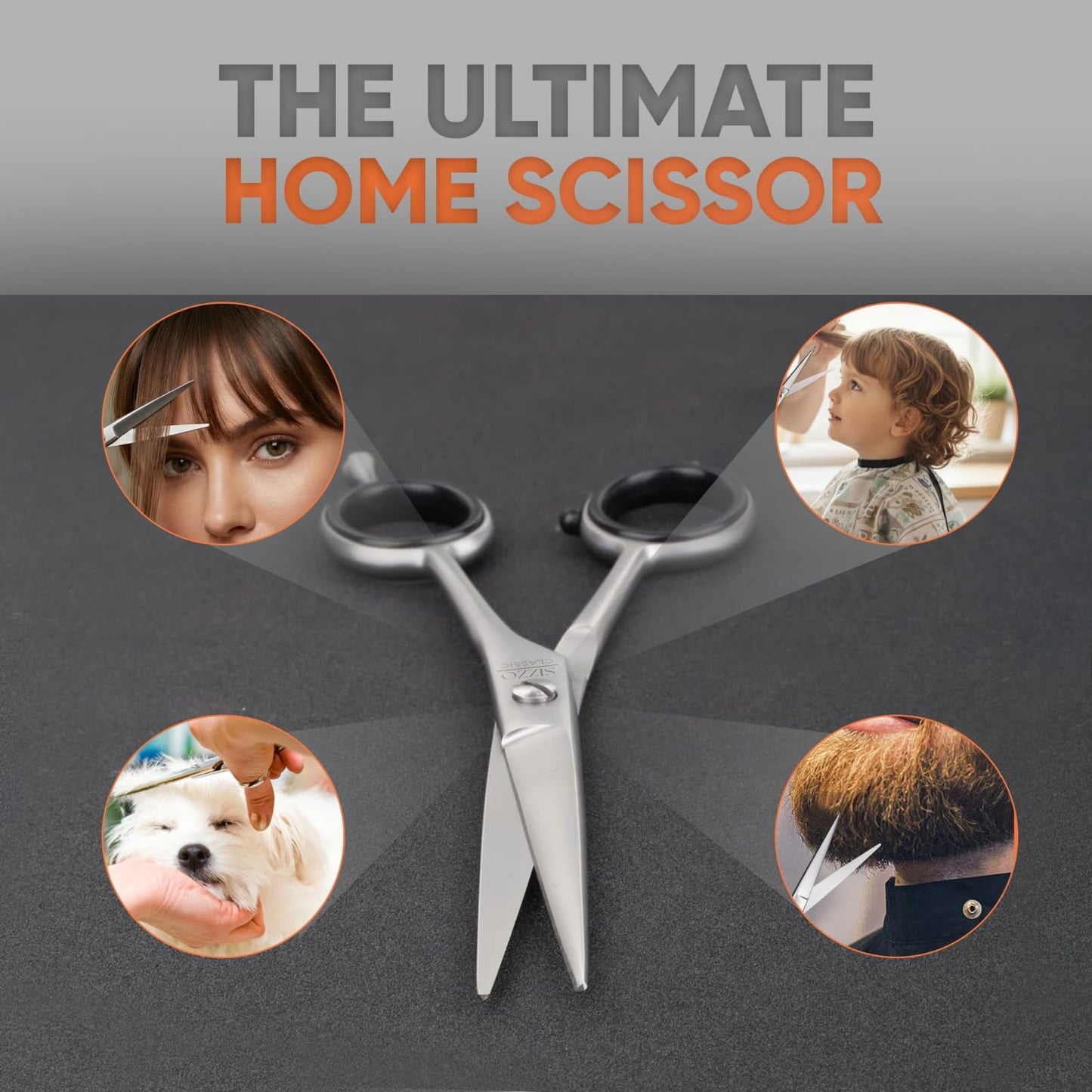 Hair Cutting Scissors 6.5" Hair Scissors, Ideal for Professional Barbers, Men, Women, and Hair Stylists, tijeras de peluqueria by SIZZO | G-MAT DULL