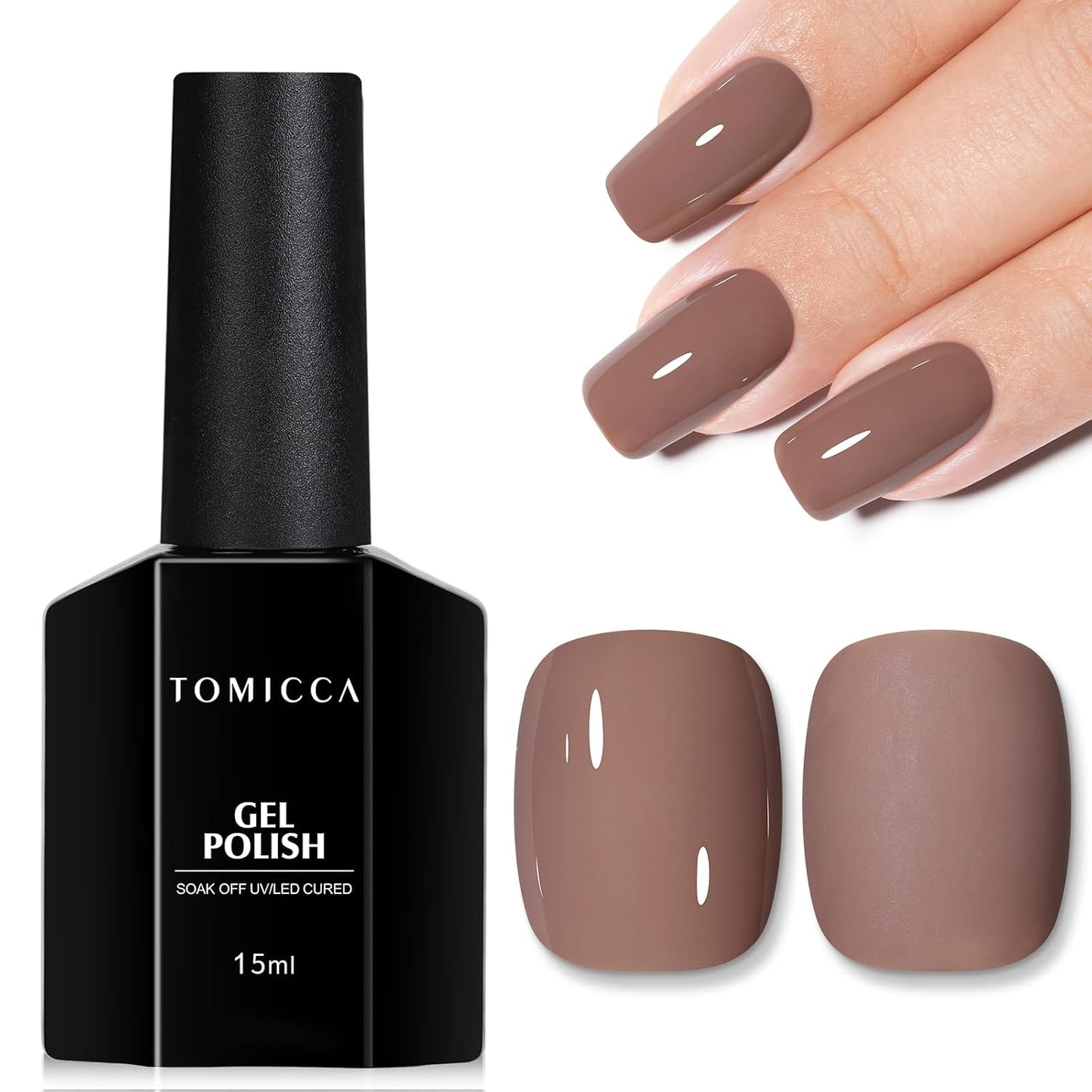 TOMICCA Gel Nail Polish - Dark Orange Autumn Winter Color | Long Lasting High Gloss Soak Off UV LED for DIY Manicure