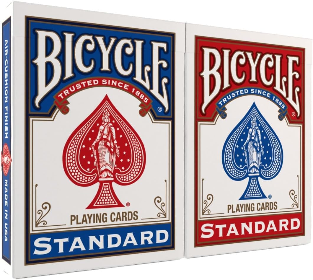 Standard Playing Cards - Classic Poker Size Deck (2 Pack) | Red & Blue for Family Game Night & Card Games