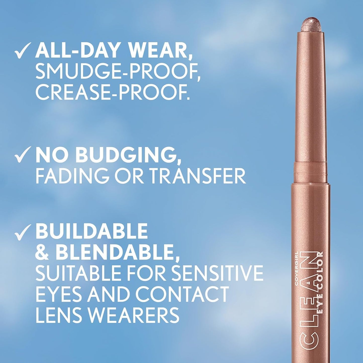 CoverGirl Clean Eye Color | French Violet Eyeshadow Stick - Ultra Creamy, Smudge-Proof, 0.05oz
