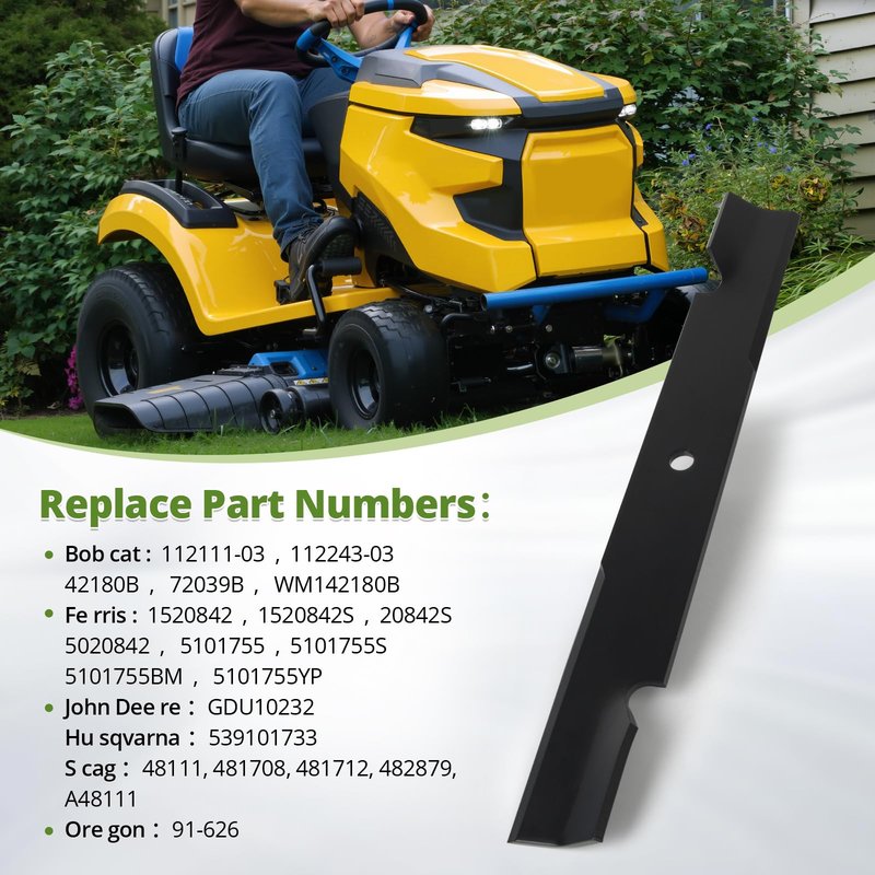 ranwin Replacement Lawn Mower Blades 5101755S – Compatible with Ferris 5020842, 5101755, 20842S, Sc ag 48111, 481708, 481712, Simplicity 5022808ASM – Fits 61-Inch Deck Mowers