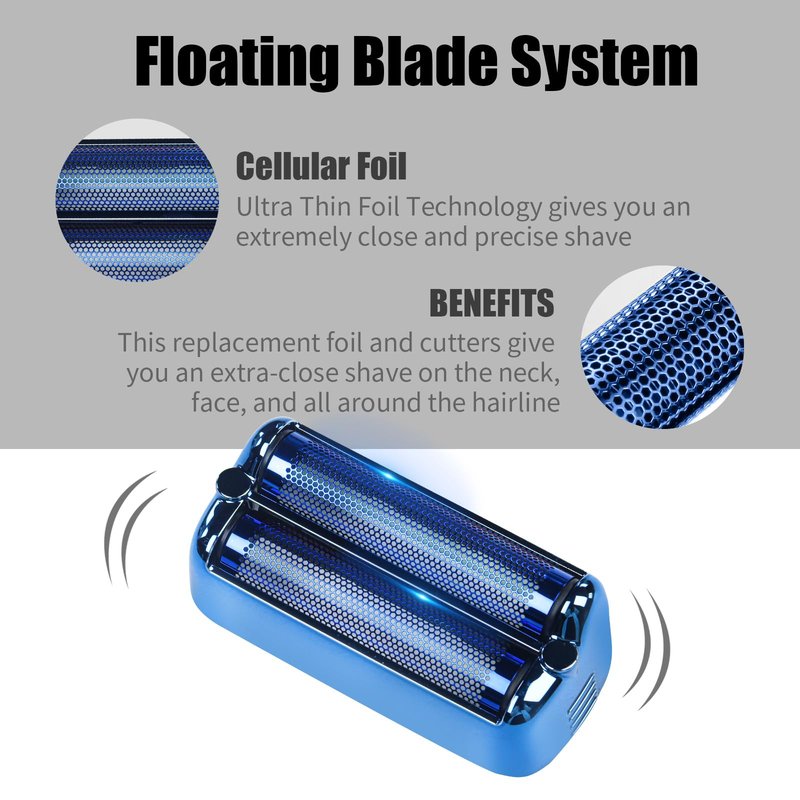 Shaver Replacement Foil and Cutter，Compatible with BaBylissPRO FXONE BLUEFX Double Foil Stick Shaver,BLUE