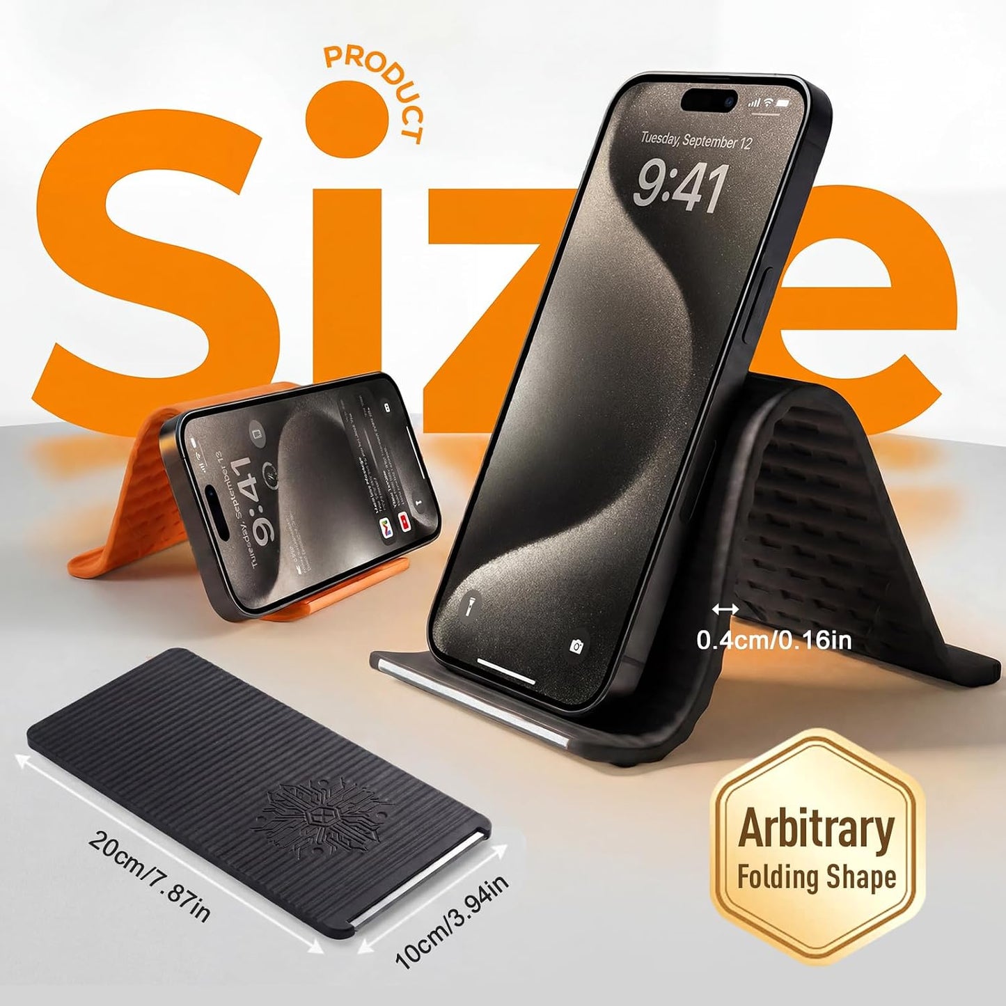 Flexible Silicone Phone Stand - Anti-Slip Holder for Tablet & Laptop | Adjustable Shape, Black