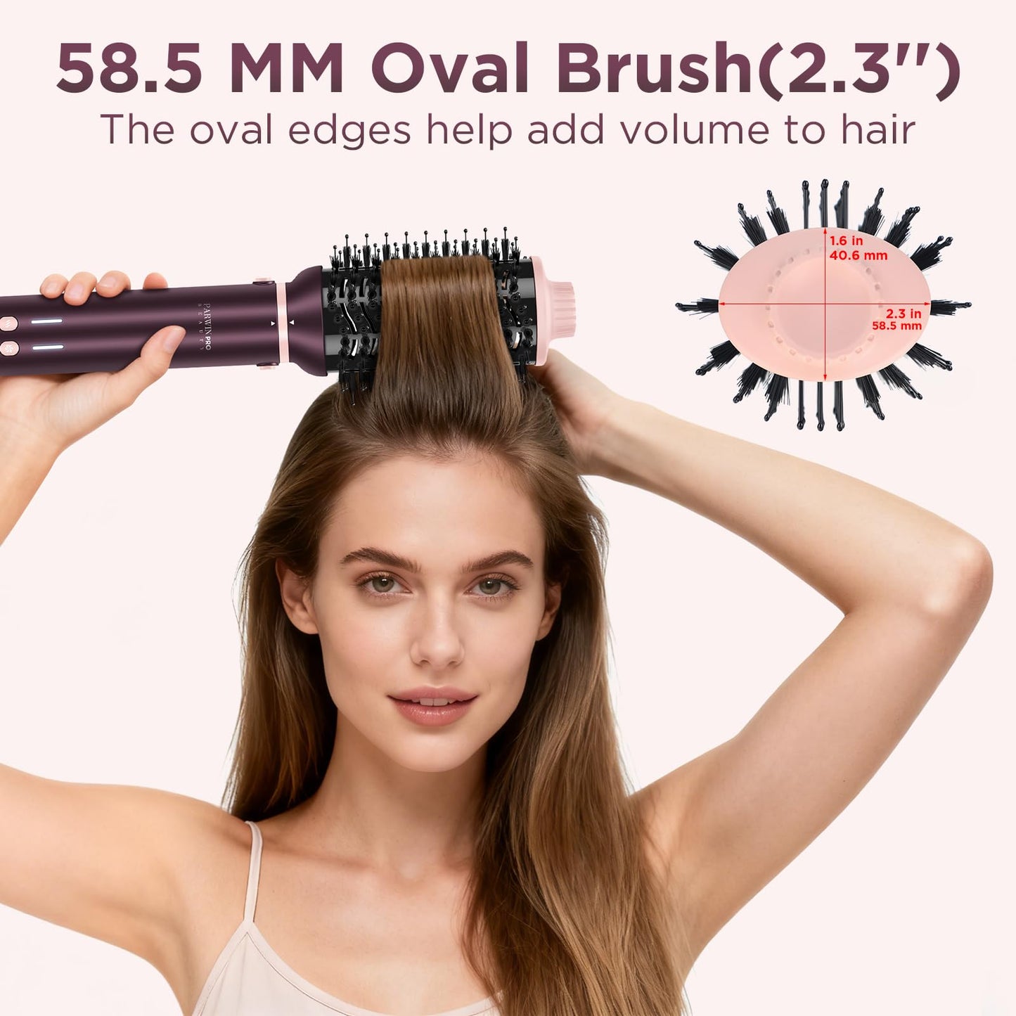 7-in-1 Hot Air Styler,MaxAIR 2.0,PARWIN PRO BEAUTY Travel Dual Voltage Multi-Styler Set,110,000RPM High Speed Hair Dryer Brush with Air Hair Straightener,1.1 Inch Auto-Wrap Curlers,Jasper Plum