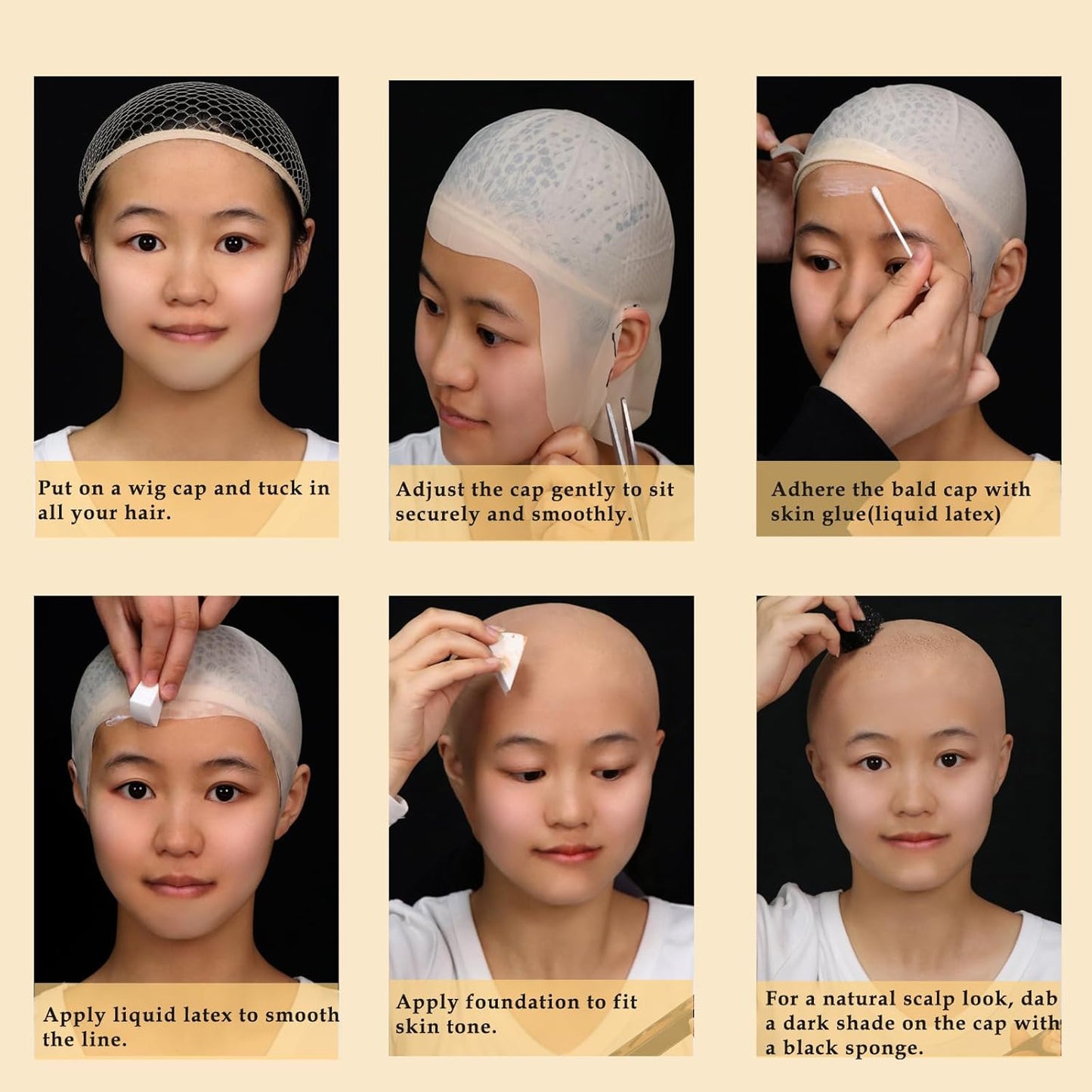 Bald Cap Kit - Complete SFX Makeup Set for Halloween & Cosplay | Professional Tools & Instructions