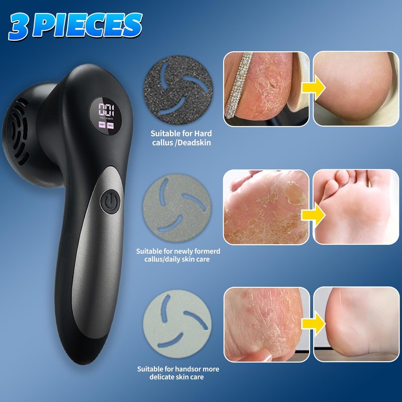 Doeean Callus Remover for Feet Electric Feet Callus Remover Pedicure Foot Scrubber 17 in 1 Professional Foot Care Tool Ipx6 Waterproof Applicable to Removing Hard Cracks Dryness and Dead Skin (Black)