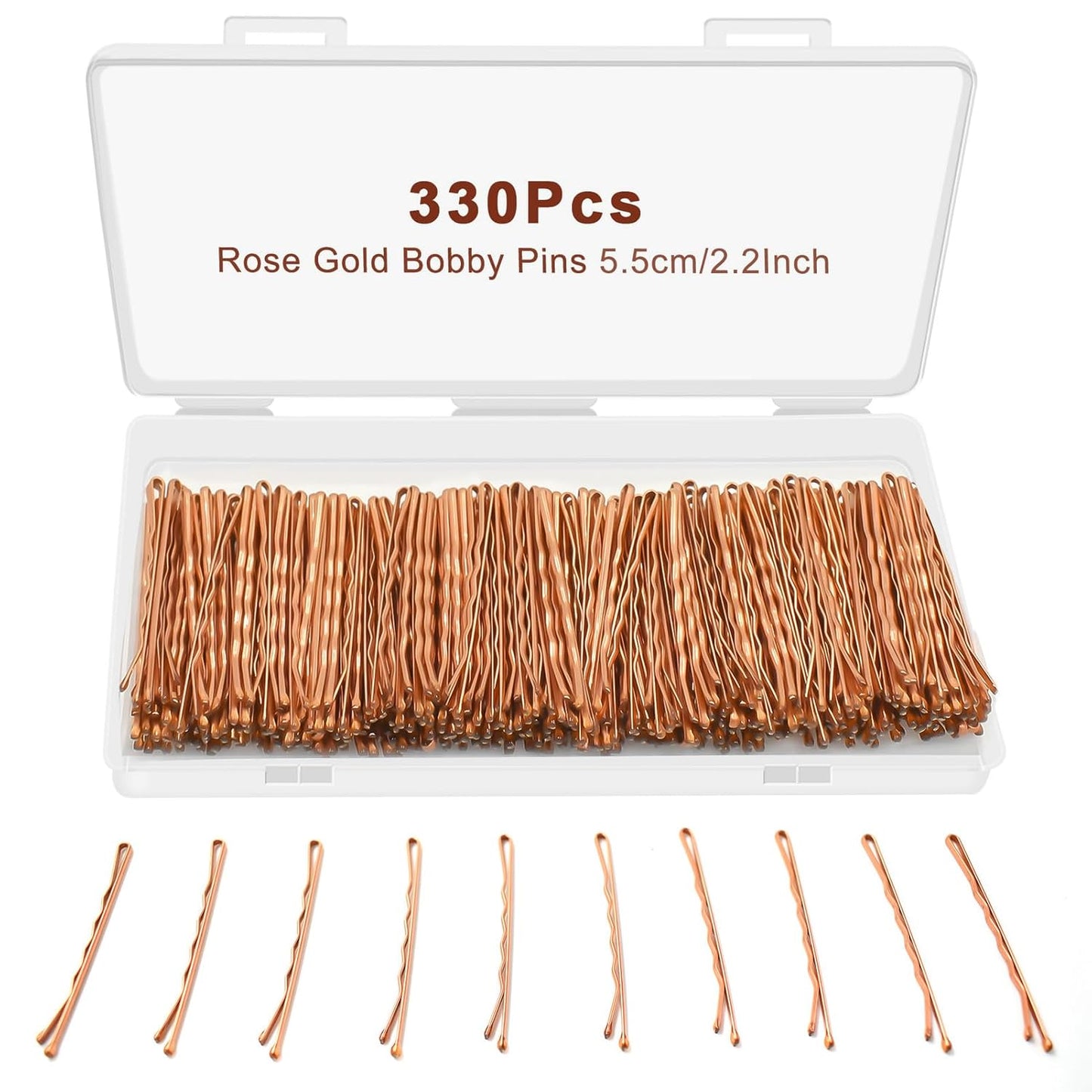 U Shaped Hair Pins - 330 Count Gold Bun Pins for Women | 2.4 Inch with Storage Box, All Hair Types