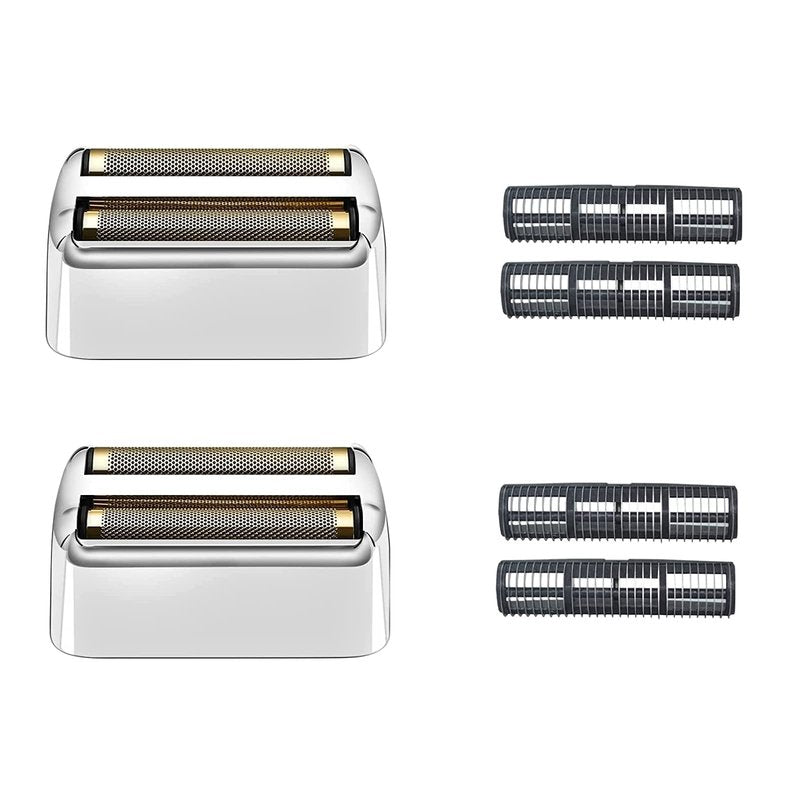 VALLNEI Replacement Foil and Cutters Compatible with BaBylissPRO Double Foil Shaver, Replacement Foil Compatible with BaBylissPRO FXFS2 Shaver,2 PACK (Silver)