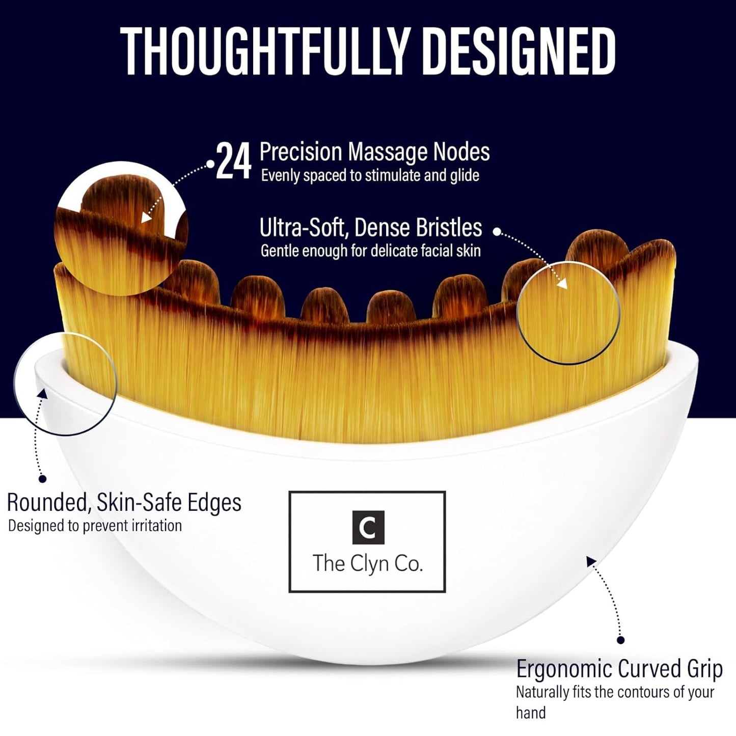 Lymphatic Contour Face Brush - Ultra Soft Bristles for Radiant Skin | Ergonomic Design for Facial Dry Brushing