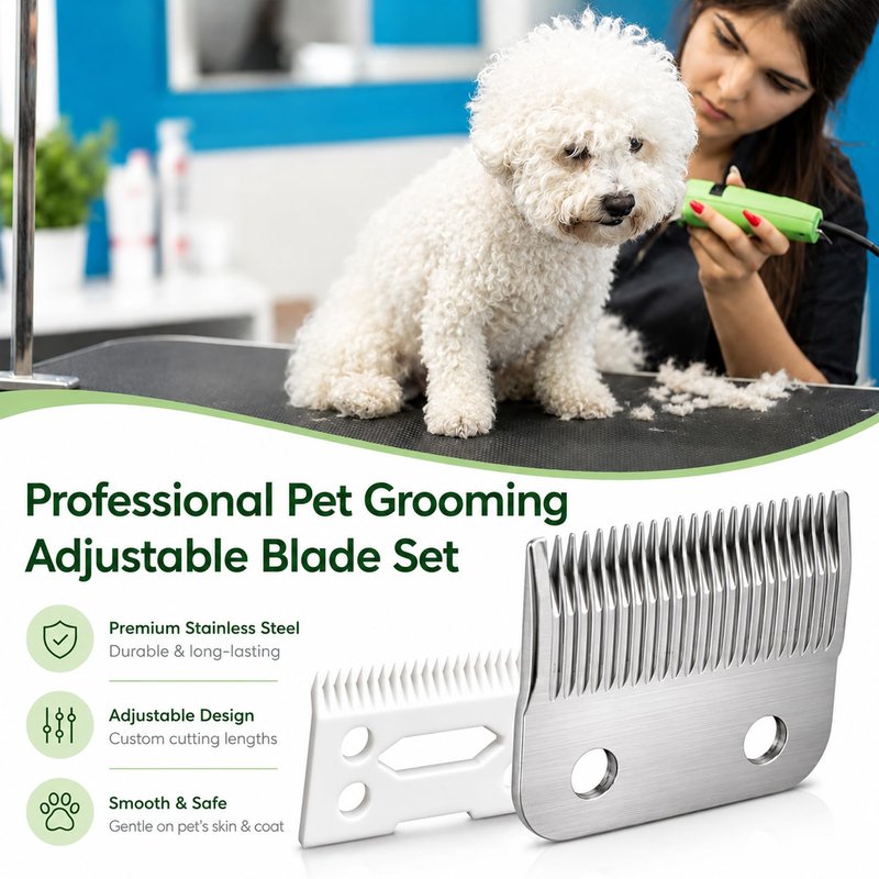 Poweka Replacement Clipper Blade Compatible with W-AHL #30-15-10 Pro Ion, Iron Horse, Show Pro Plus, U-Clip, and Deluxe U-Clip，Professional Pet Animal Dog Standard Adjustable Blade Set