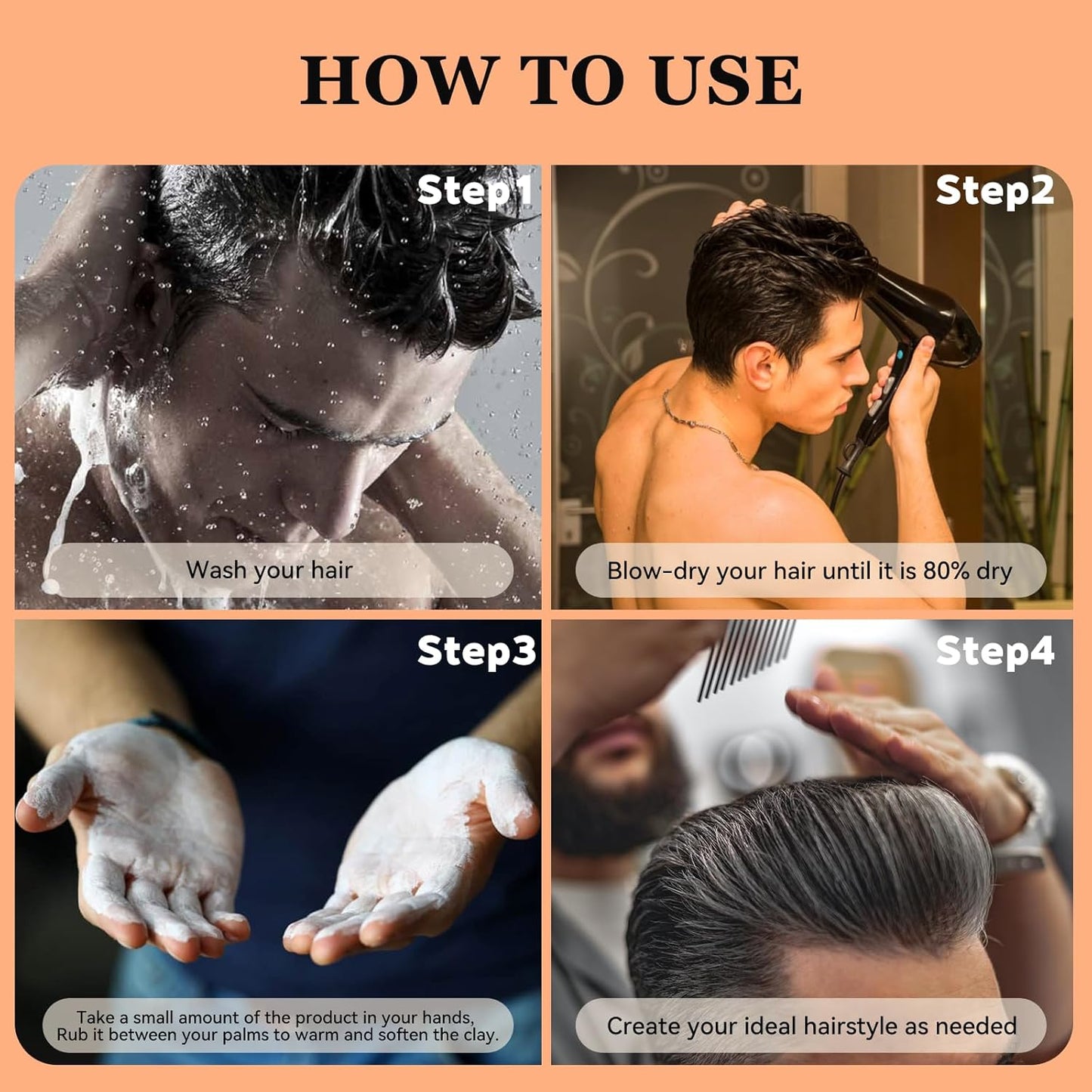 GRIMSON Hair Clay for Men - Strong Hold Matte Finish, Ideal for All Hair Types | 100g / 3.5oz