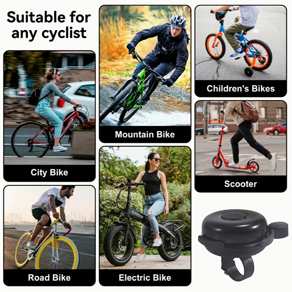Classic Bike Bell Bicycle Horn, Loud Clear Crisp Sound, Aluminum Cover & Plastic Base, Cycling Accessories for Adults & Teens, Universal for Road & Mountain Bikes (red)