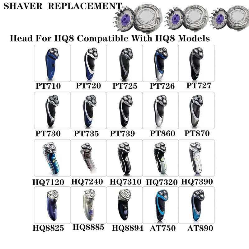 Upgrade HQ8 Replacement Blade for Philipss Norelcos S3000 Replacement Razor Blades Aquatec Shavers Electric Razor Blades Compatible with Shavers Series 3000, 2000, 1000 Replacement Blades