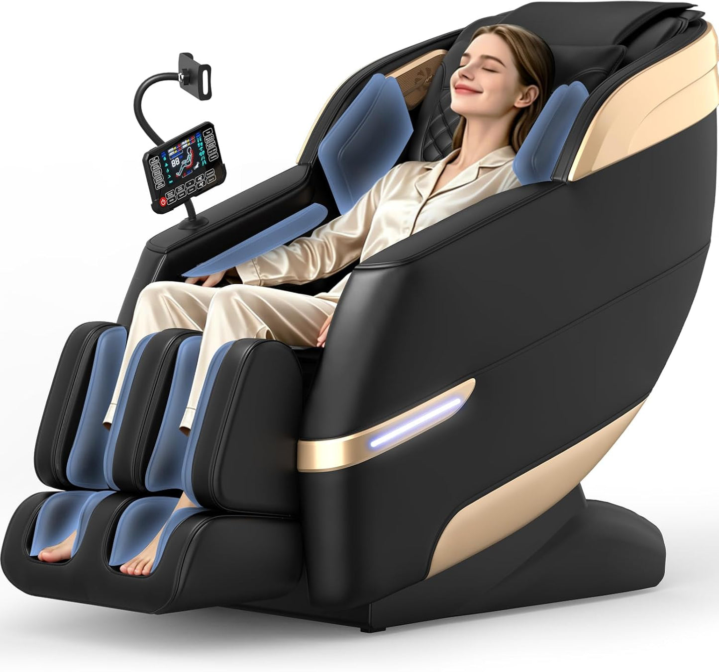 YONISEE 4D Massage Chair - Full Body Shiatsu Recliner with AI Control & Heating | Zero Gravity, Bluetooth, LED Light