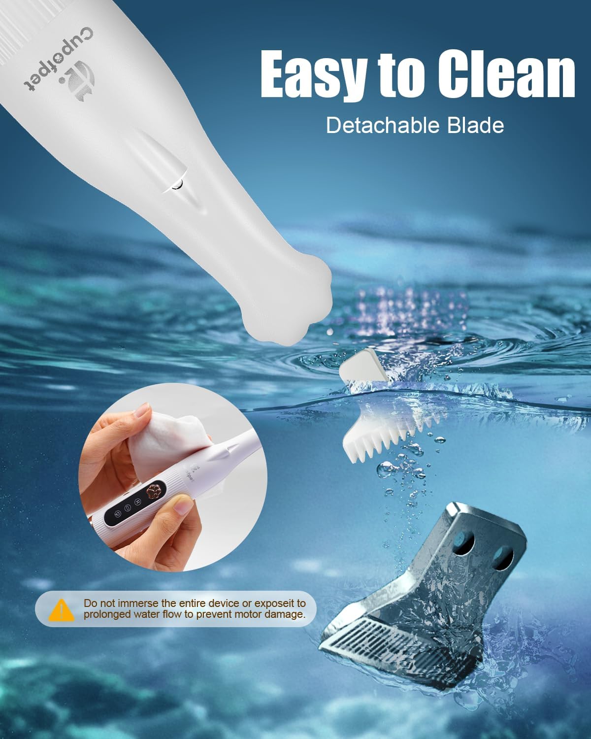 Dog Paw Trimmer - Cordless Precision Grooming Shaver for Small Pets | Low Noise, Ideal for Paws, Ears, Face, and More (White)