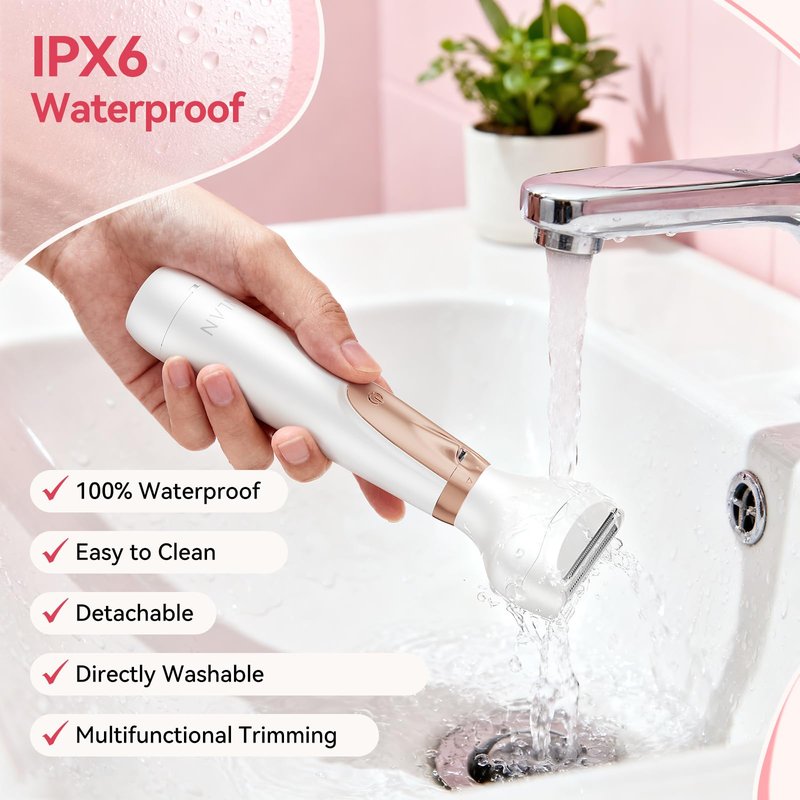 ANLAN 2026 Electric Razors for Women Bikini Trimmer【4in1 Exclusive Painless Blade】 Cordless LED Facial Shaver, Rechargeable Body Hair Removal, 100% Waterproof & Easy Clean, Ideal Beauty Gift for Her