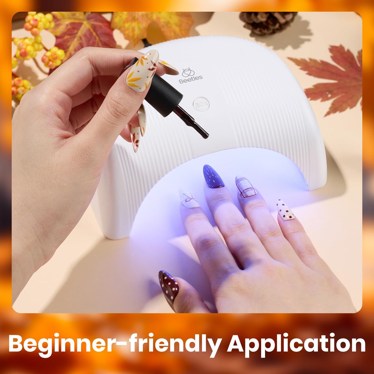 Beetles Fall Gel Polish Set - Waltz of Leaves Collection, 36 Autumn Colors Purple Green Colors Gel Polish Set With Base and Glossy Matte Glitter Top Coat Soak Off UV Led Gifts for Women
