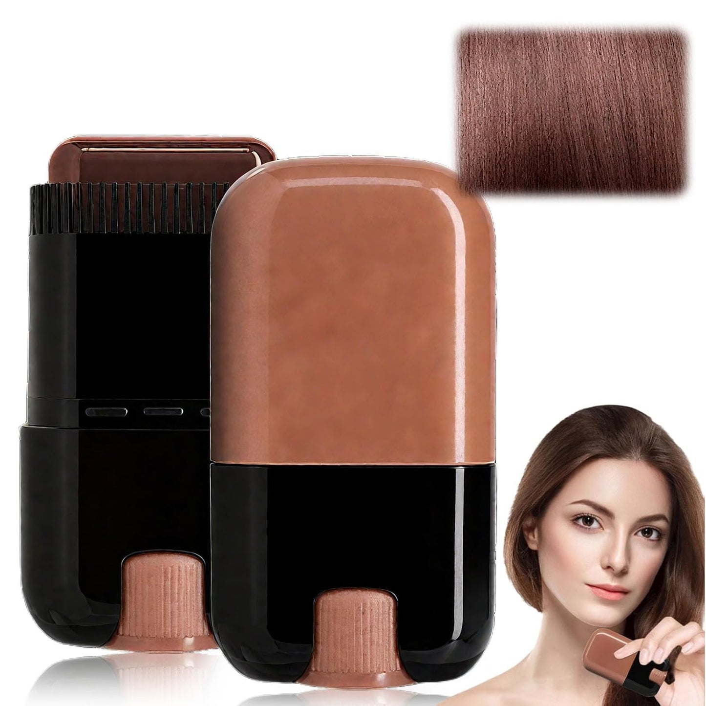 Hair Color Stick - Waterproof Gray Hair Concealer | 2-in-1 Touch-Up Comb for Women - Black