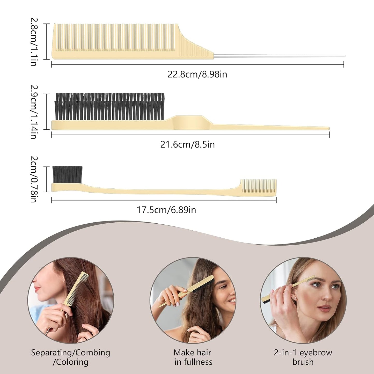 Curl Defining Brush - Curly Hair Styling Tool for Easy Combing & Shaping | Beige